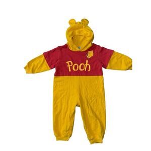 Vtg 90s Y2K Winne the Pooh Toddler Baby 18-24M Romper Halloween Costume Coverall